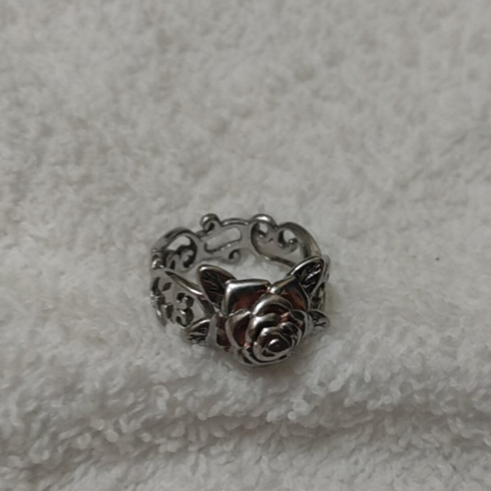 Silver & Rose gold Rose ring
